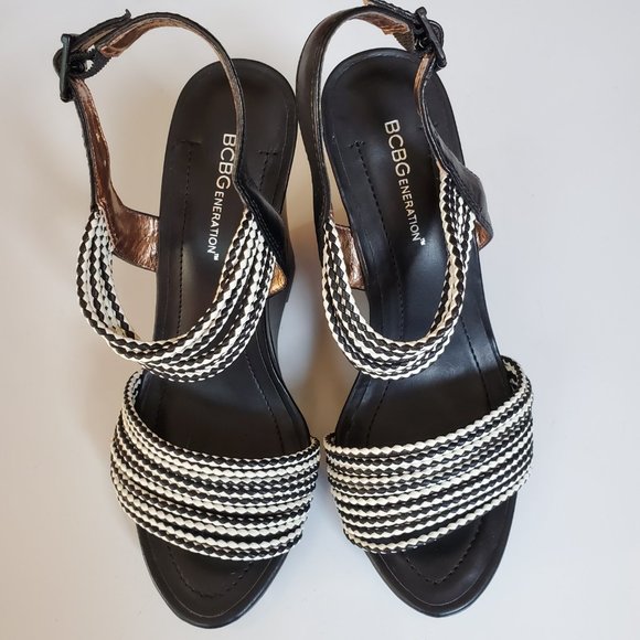 BCBGeneration BG-Callista wedge heels black white - Picture 1 of 10